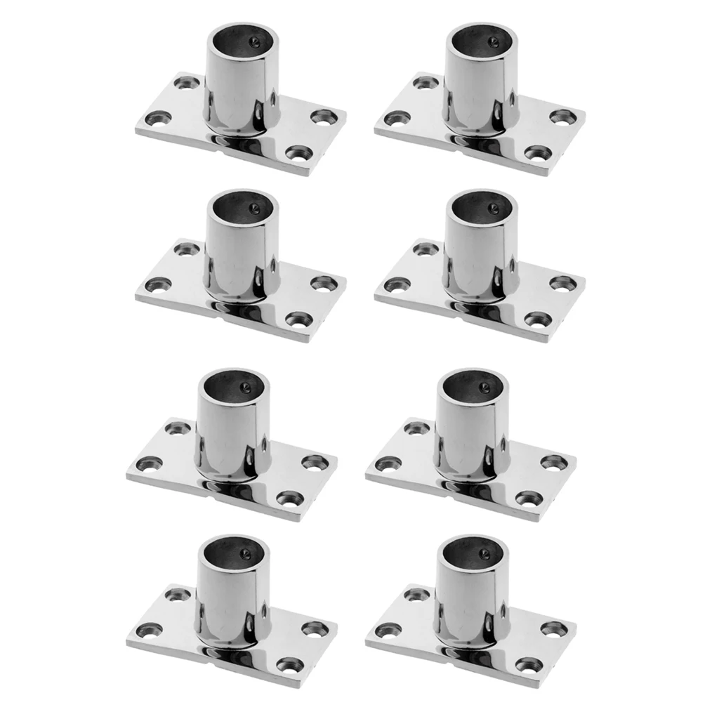 

8pcs Boat Hand Rail Fitting 90 Degree Rectangular Stanchion Base Marine 25mm