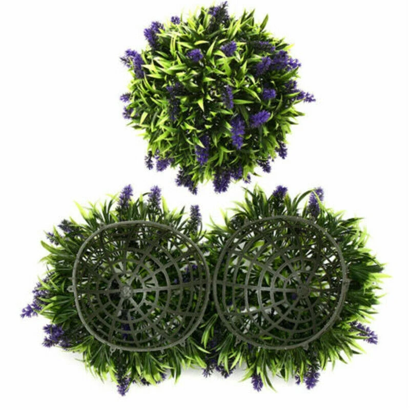 

2Pcs Purple Artificial Hanging Flower Plant Lavender Topiary Ball Decor Basket Pot 30cm