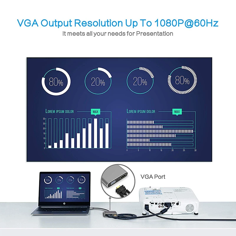 Baolyda USBC концентратор 4в1 USB C к HDMI 4K VGA 3 0 PD зарядка Thunderbolt адаптер для Mac/nintendo