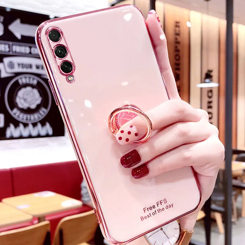 Luxury Silicone Case For Huawei p smart pro 2019 phone Case For Y9s Cover Shockproof Stand Holder Case Honor 9x pro Lite Y9s