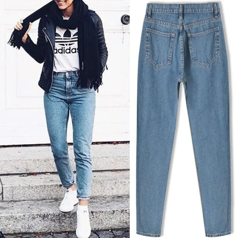 Джинсы для женщин с высокой талией повседневные винтажные джинсы Для Мамы