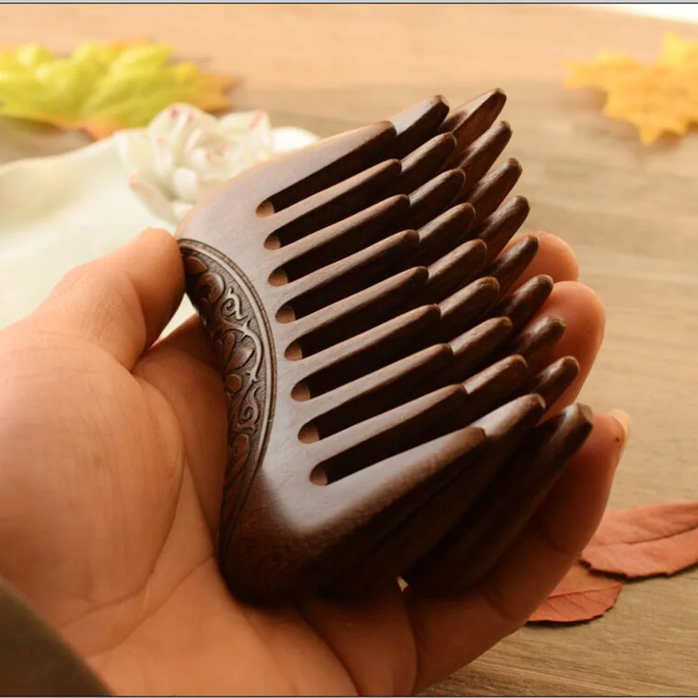 Гребень деревянный расческа из натурального сандалового дерева с широкими