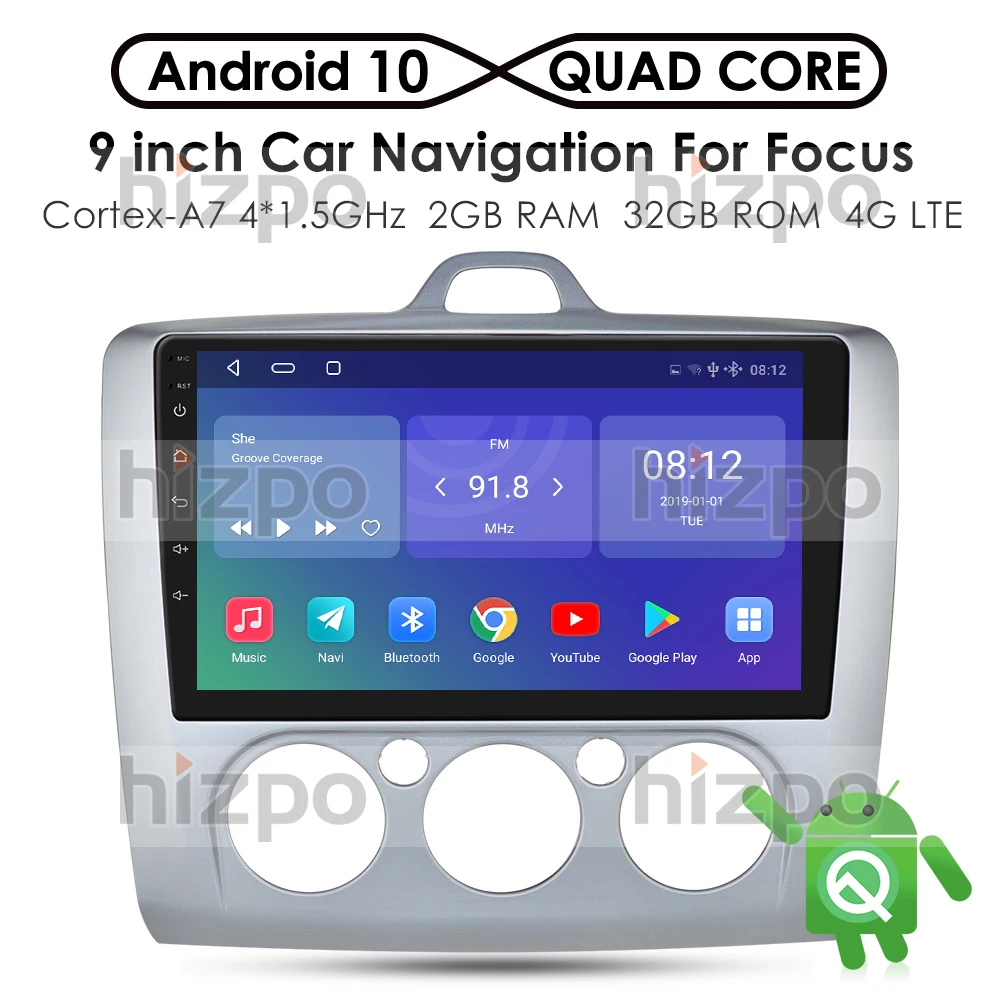 Автомагнитола 2 ГБ + 32 Android 9 0 DSP мультимедийный видеоплеер навигация GPS для ford focus