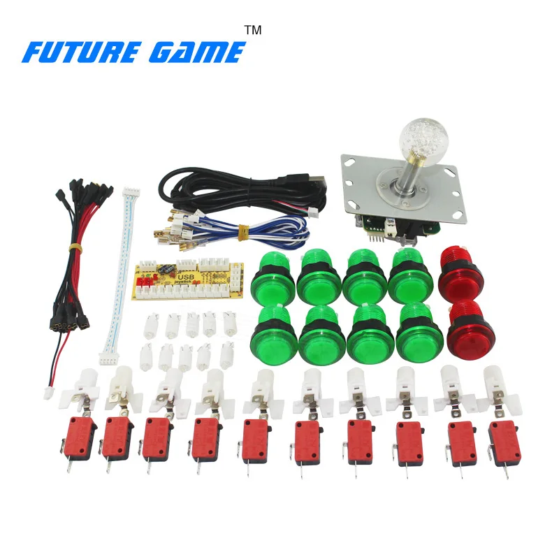 Комплект панели управления для аркадных игр с нулевой задержкой Зеленая кнопка 5p