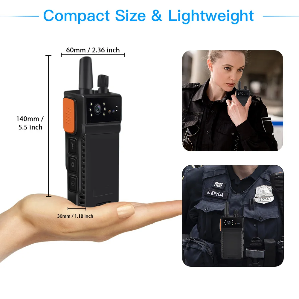 Полицейская камера HD 1080P ночного видения DVR рекордер 2 way Радио Walkie Talkie 1 км видео