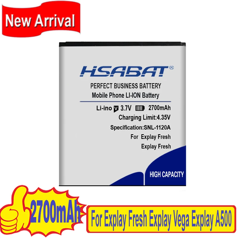 HSABAT Explay Fresh 2700 мАч аккумулятор для Explay Fresh Explay Vega Explay A500 Wiko Bloom Wiko Cink Five Wiko Rainbow