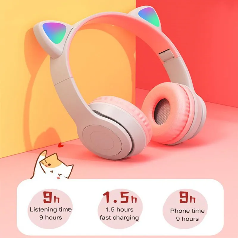 Bluetooth наушники со светодиодной подсветкой и микрофоном|Наушники гарнитуры| |