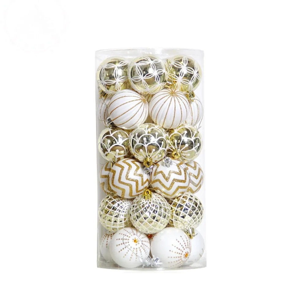 30 шт. Рождество чисто белое праздничное платье с Форма дерево подвесные шары