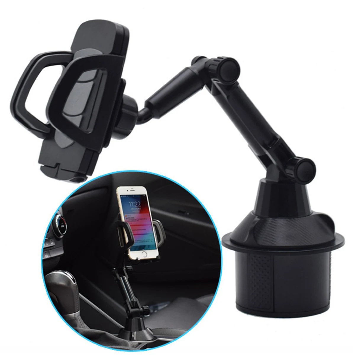 

Universal 360° Rotations Adjustable Car Mount Holder Support Bracket for Cell Phone Smart phone Gooseneck Cup Holder Cradle