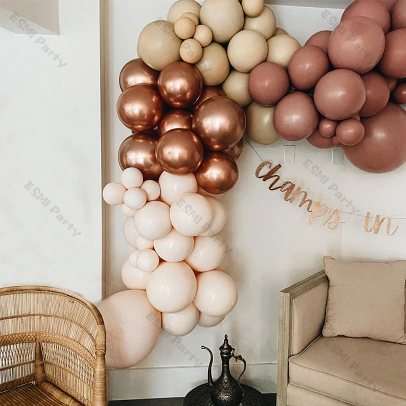 

82pcs Doubled Dusty Pink Balloons Garland Chain Birthday Party Decoration Chrome Rose Gold Ballon Arch Baby Shower Wedding Decor