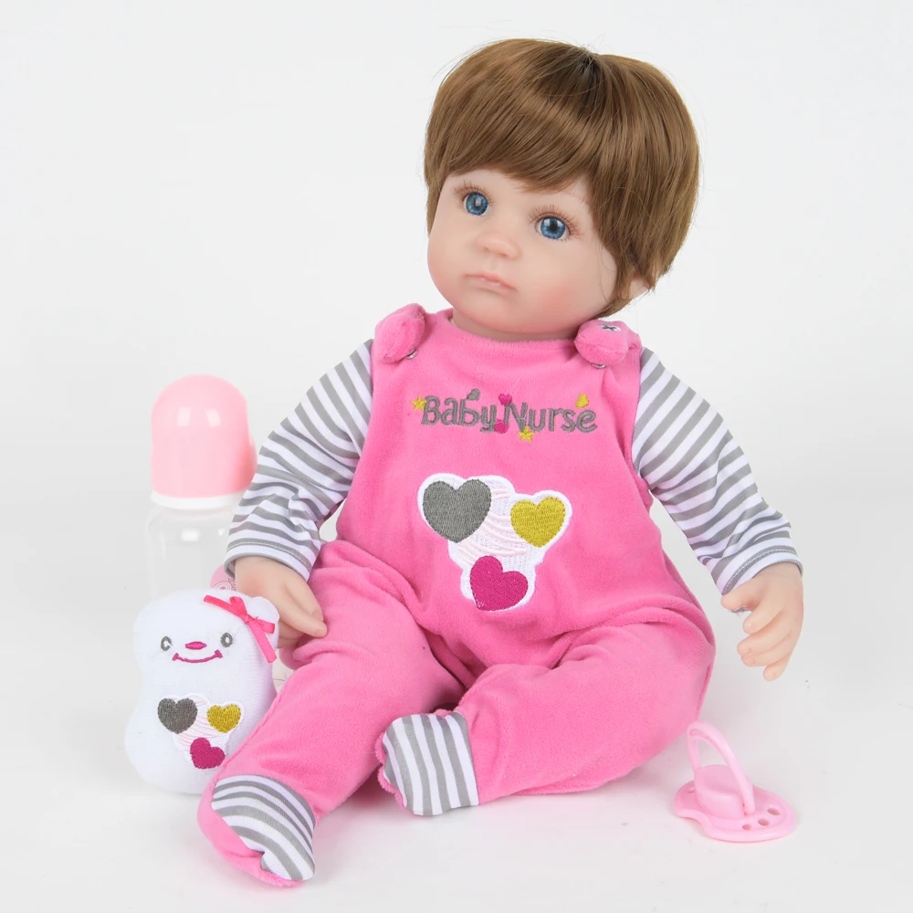 45 см новый дизайн 18 &quotНоворожденный ребенок Bebe кукла милый мягкий силиконовый