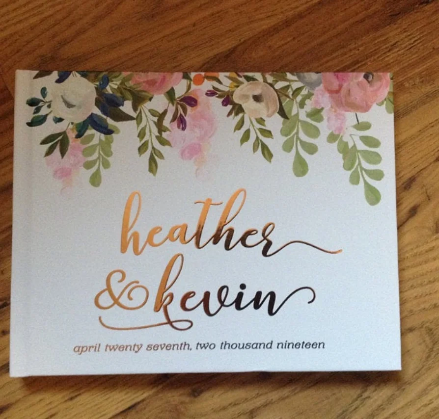 Заказная Цветочная Свадебная Гостевая книга в твердом переплете из фольги