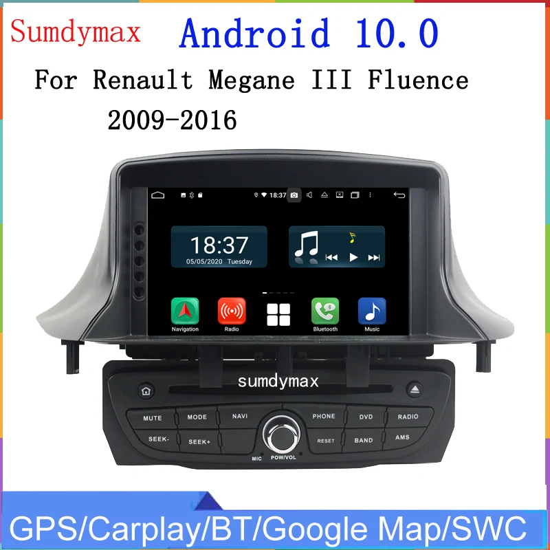 

Автомагнитола 4 + 128G android 12, мультимедийный плеер для Renault Megane 3 Fluence 2009-2016, dvd, gps-навигация, стерео DSP Carplay