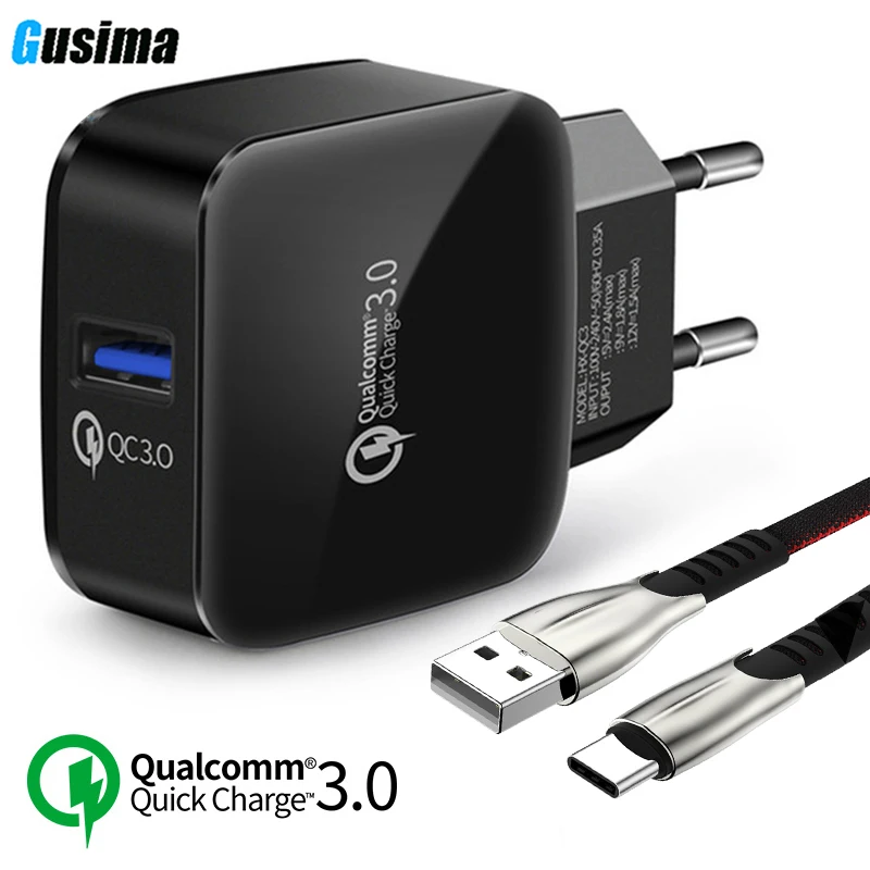 Быстрая зарядка 18 Вт QC 3 0 USB быстрое зарядное устройство для телефона дорожный