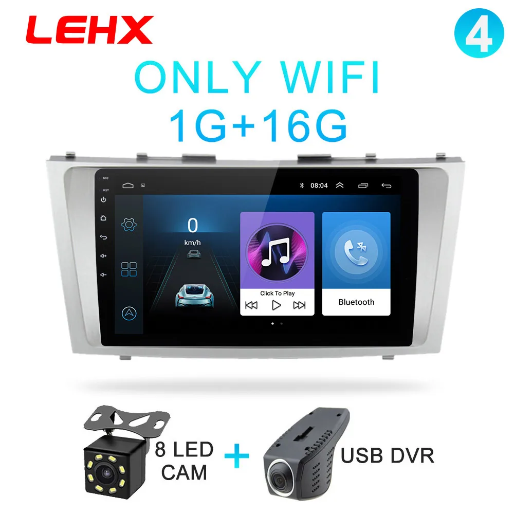 LEHX Android 8,1 автомобильный мультимедийный плеер 2 din автомагнитола для toyota camry 2007 2008 2009-2011с навигацией автомобиля стерео головное устройство - Цвет: LE-camry-CAM-DVR