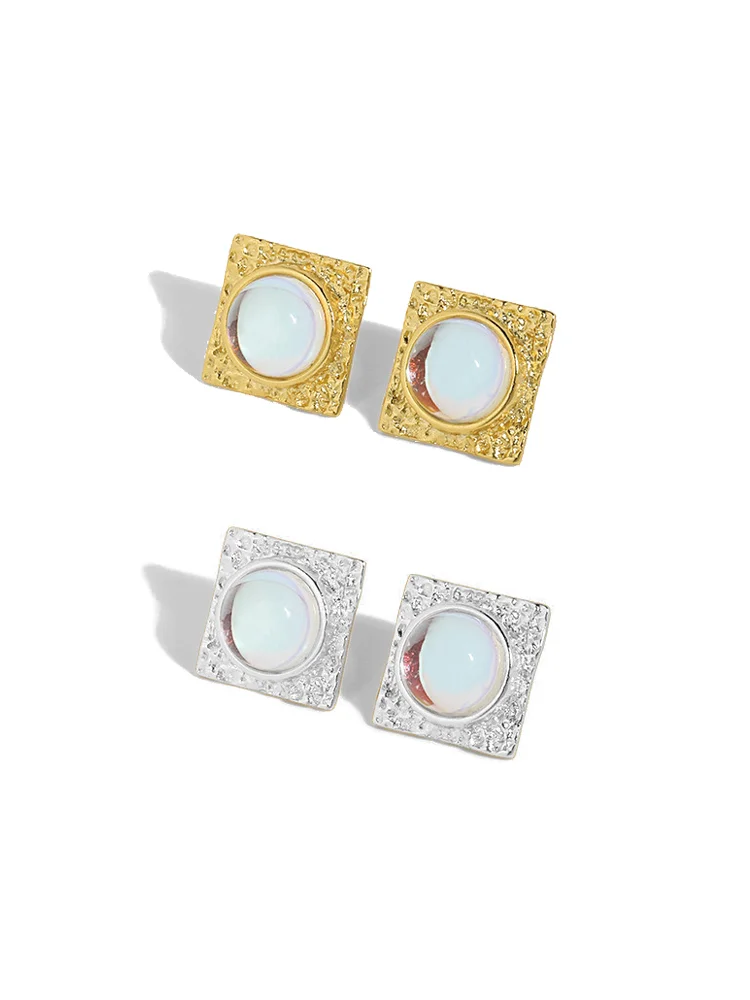

Sterling Silver 925 Geometric Design Stud Earrings Gift For Women's Luxury 2021 Trend New Punk Fine Joias Ouro 18k Jewelry