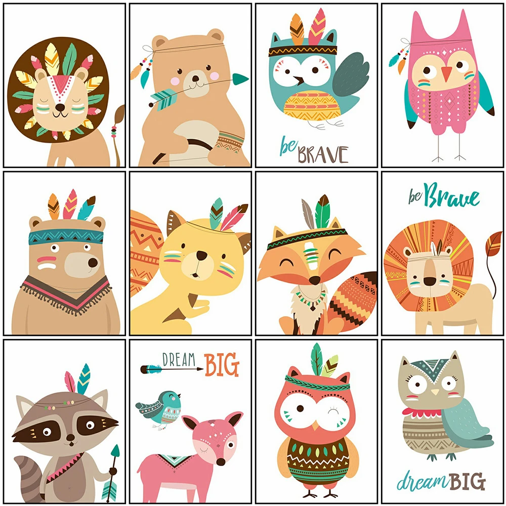 

5D DIY Animals Diamond Painting Cross Stitch Cartoon Full Square Diamond Embroidery Sale Rhinestone Art Kids Room Decoration