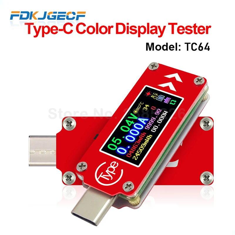 TC64 TC66 TC66C type-C PD триггер USB-C Вольтметр Амперметр Напряжение 2 способ измеритель тока модульное зарядное устройство батарея USB тестер модуль