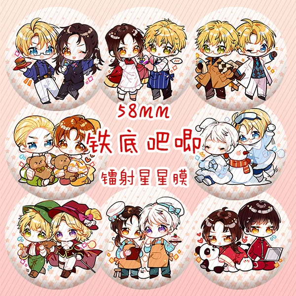 

Anime Axis Powers Hetaria APH Yao Wang Feliciano Vargas Cosplay CP Couple Cartoon Badge Button Brooch Pins Metal Souvenir Gift