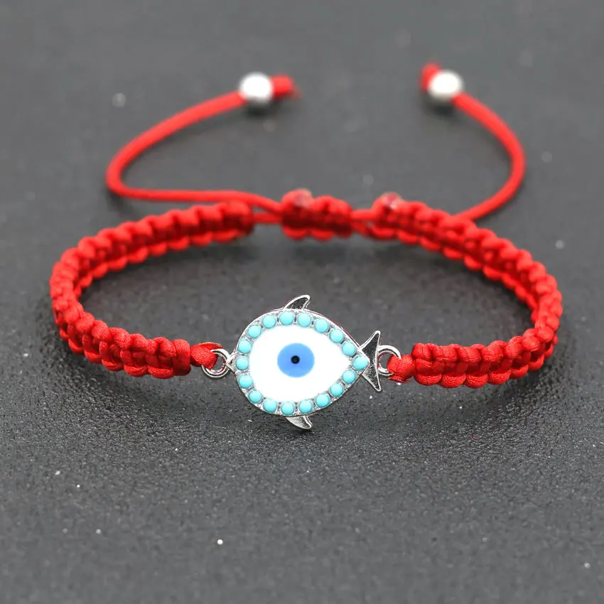 Из горного хрусталя браслет Lucky красная веревочная нить браслеты с брелоками для