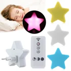 Ночные мини-светильники со звездами и мультяшными рисунками, прикроватный настенный светильник с дистанционным управлением для детской, спальной ночник для сна
