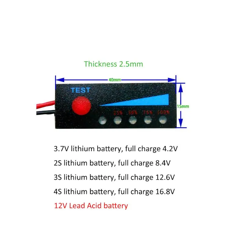 Индикатор уровня свинцово-кислотной батареи 3 7 в 2s 3s 4s 18650 литий-ионный