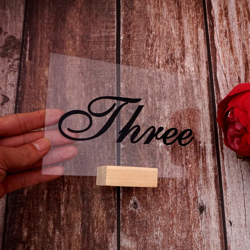 Прозрачная акриловая доска ПВХ наклейка с цифрами свадебный набор деревянным