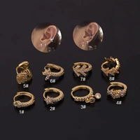 1pc steel helix tragus daith stud ring nose ring cz hoop cartilage helix tragus ear piercing jewelry