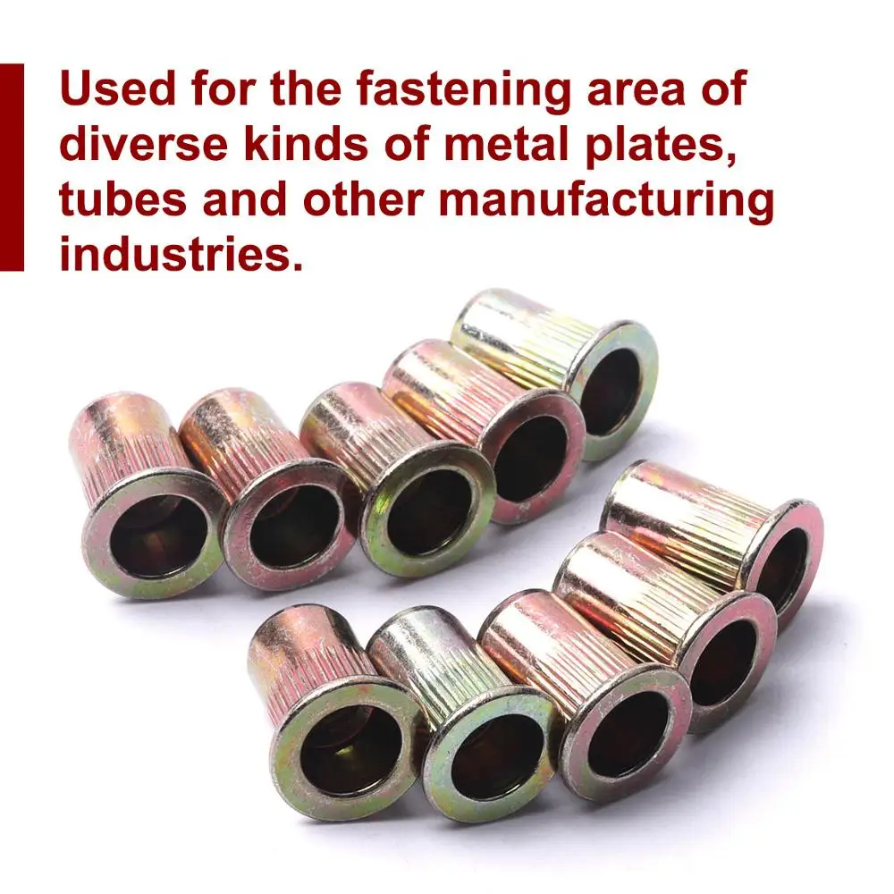 50 шт. M6 заклепки гайка оцинкованная углеродистая сталь полые плоская головка с
