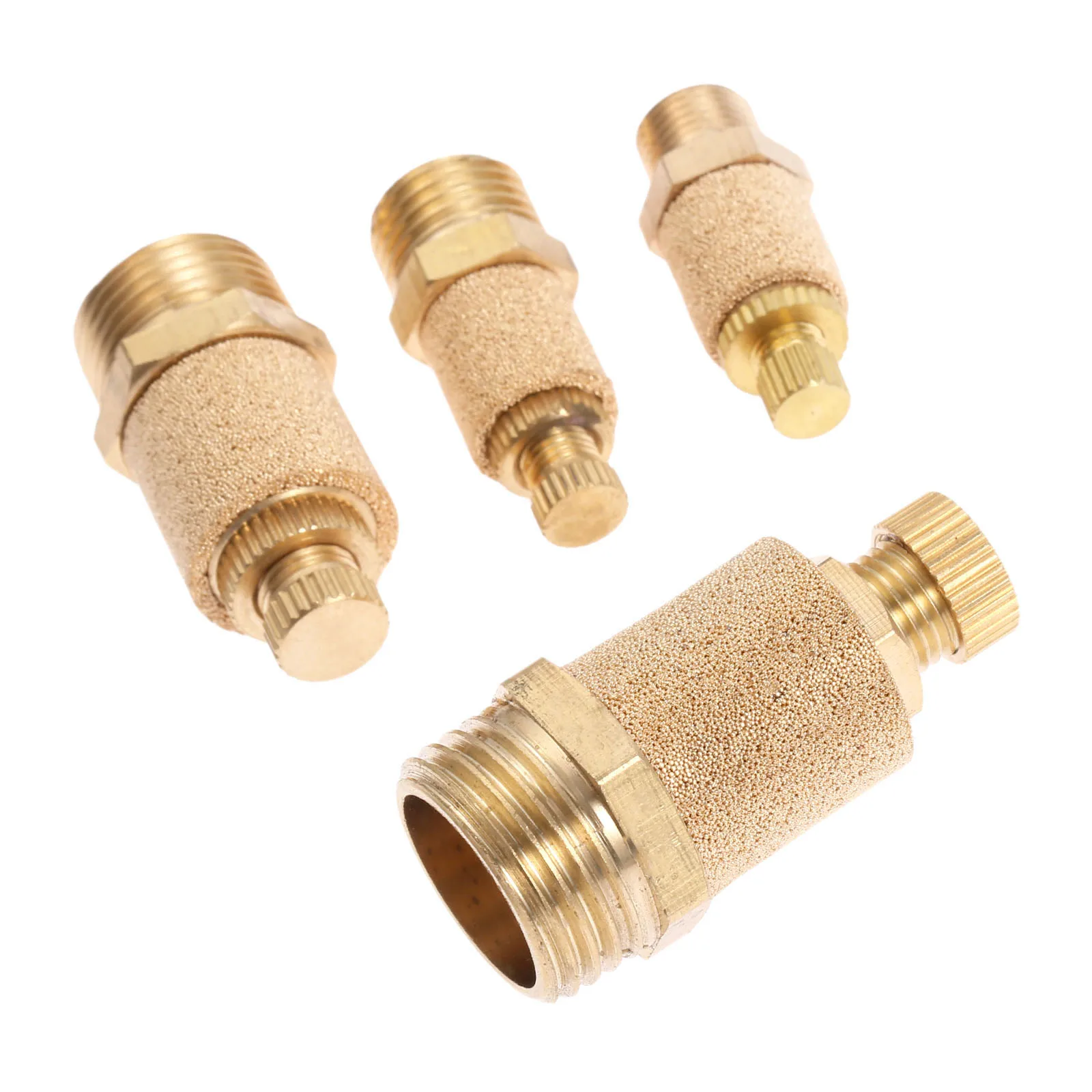 1Pc Brass Pneumatic Muffler Silencer Air Filter Flow Speed Controller Sintered 1/8&quot 1/4&quot 3/8&quot 1/2&quot Threaded SLL-01/02/03/04 -