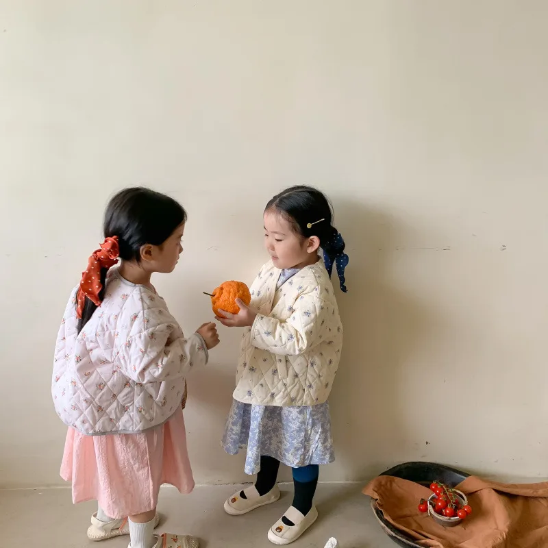Autumn and Winter New Arrival Korean style girl's jacket warm cotton all-match fashion coat for cute sweet baby girls
