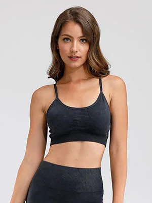 Women Frosted Retro Seamless Fitness Workout Sports Bras Push Up Athletic Joggers Sports Bras Top Hollow Out Padded Gym Yoga Bra - Цвет: Черный