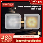 Умный ночник с датчиком движения, светодиодный Ночной светильник на батарейках, прикроватная лампа для комнаты, коридора, ванной, Прямая поставка