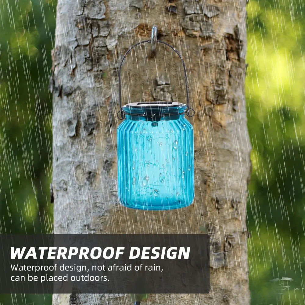 

2pcs Outdoor Mason Jar Solar Power Lights Solar Power Hanging Glass Jar Lights