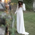 Элегантное богемное свадебное богемное платье с длинным рукавом, v-образным вырезом, шифон, открытая спина, длина до пола, повседневные Свадебные платья Vestido De Noiva