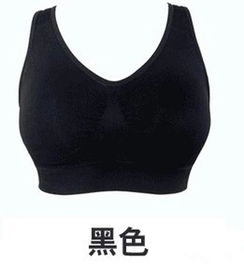 Sports XXXL 4XL 5XL 6XL Плюс размер спортивный бюстгальтер, черный белый дышащий свободный пряжа сна ежедневно Йога бюстгальтер, Женский мягкий спортивный топ