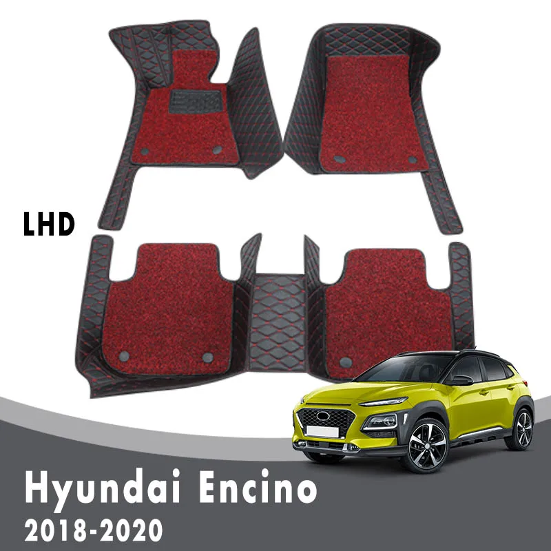

For Hyundai Encino 2020 2019 2018 Luxury Double Layers Wire Loop Car Floor Mats Carpets Auto Interior Styling Waterproof Parts