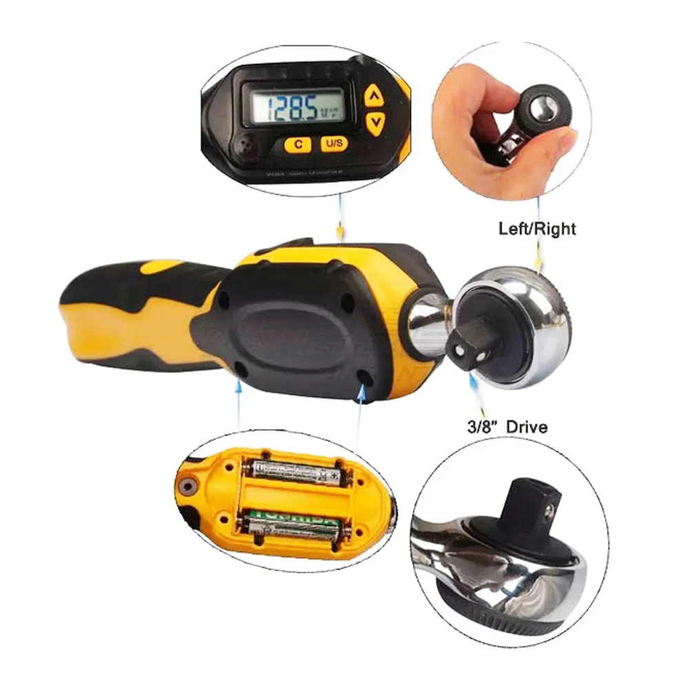 Боси Цифровой Динамометрический ключ дюймовый стандарт 3/8 &quot3-60N.m в чехол |