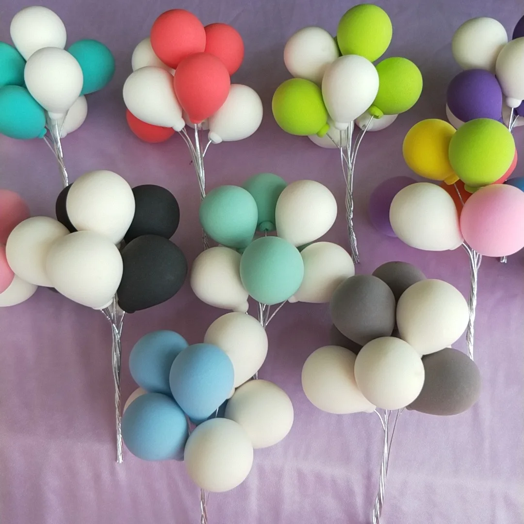 

Confession Balloon Cake Toppers Wedding Soft Clay Cupdake Decor Happy Birthday Party Decor For Kids Boys Girls Dessert Decor