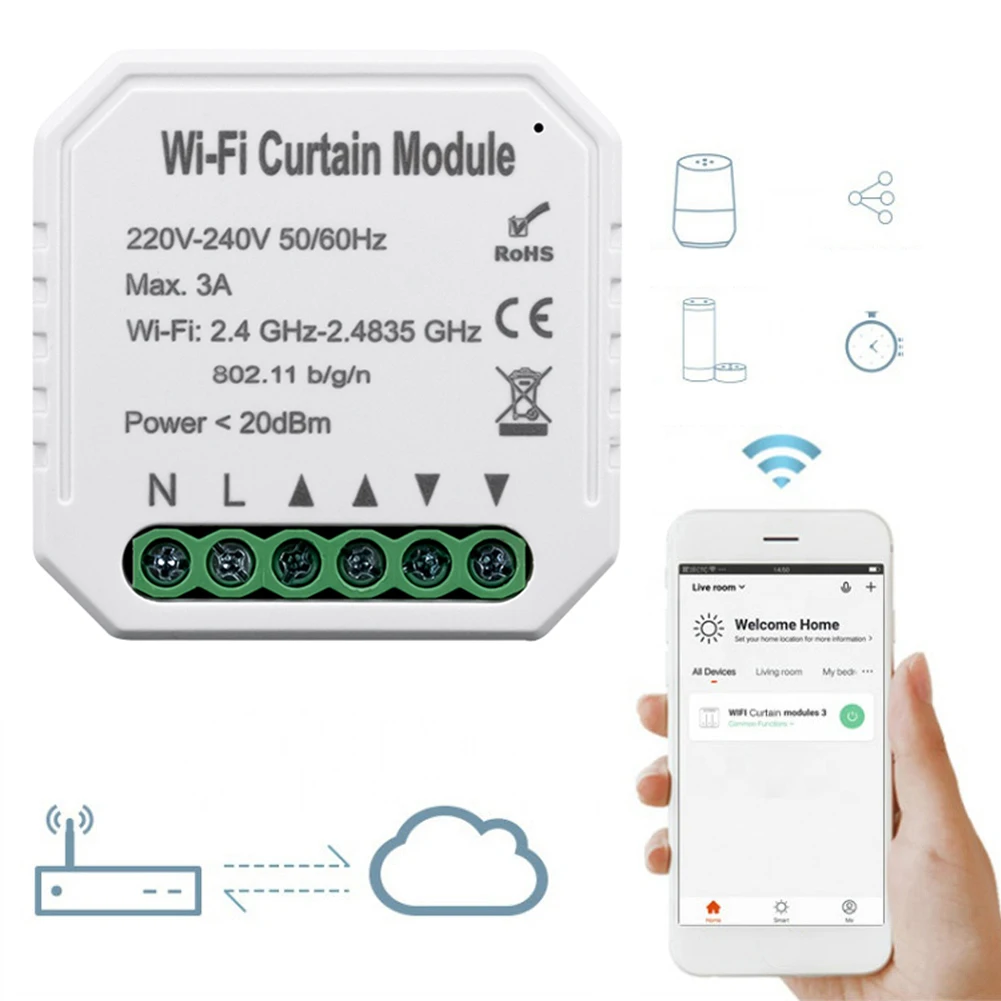 

Умный модуль занавесок Tuya Wi-Fi, «сделай сам» инструмент для умного дома, модуль переключателя для штор, совместимый с Alexa Google Home, переключател...