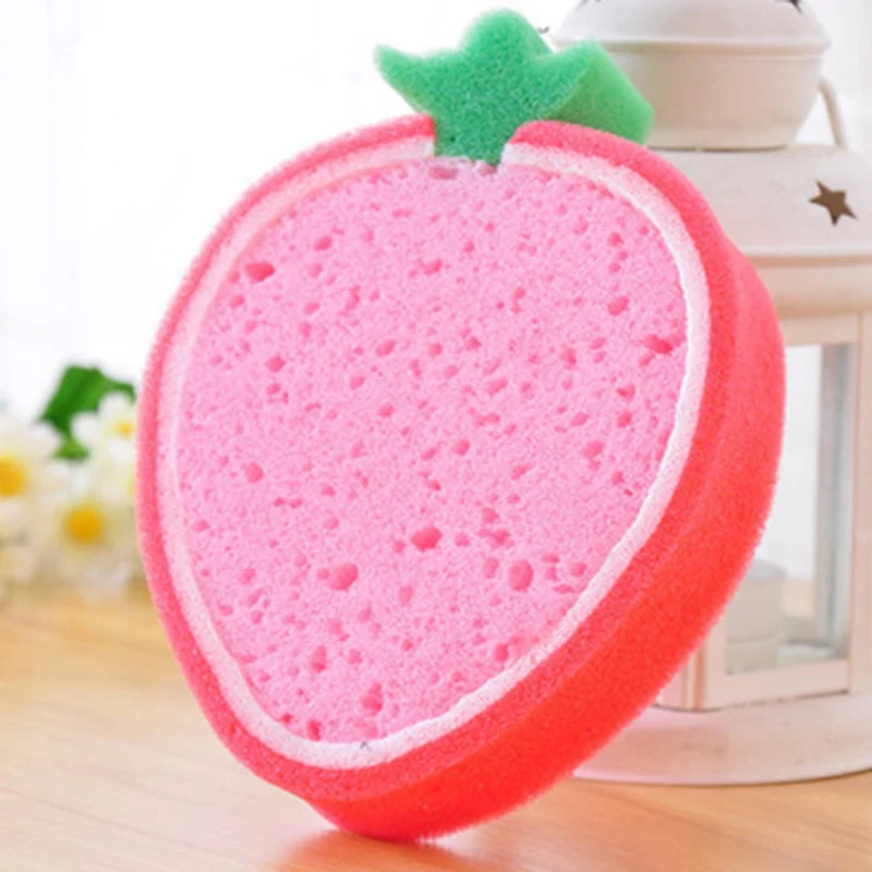 

Washing Dish Towel Fruit Shape Rags Thicken Scouring Pad Sponge Cloth Kitchen Cleaning Dishcloths for Glass Furniture Bathroom