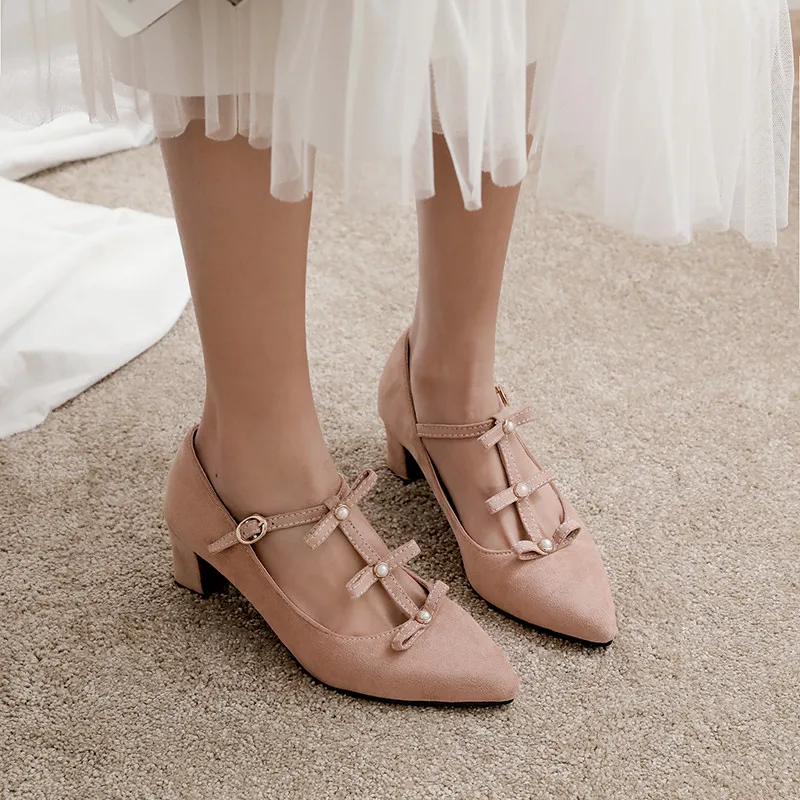 Женские замшевые туфли-лодочки YMECHIC новинка весенне-летнего сезона 2020 на высоком