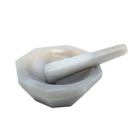 1pcs 130mm natural agate mortar for laboratory grinding high grade agate mortar with grinding rod
