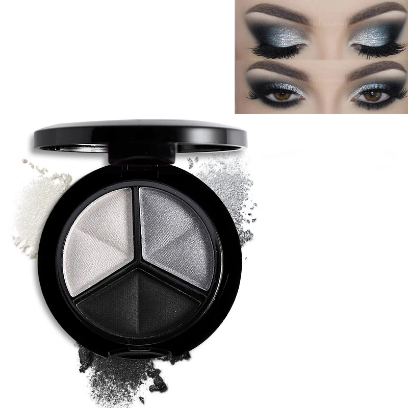 Палетка теней для век с кисточкой и зеркалом 3 цвета| |