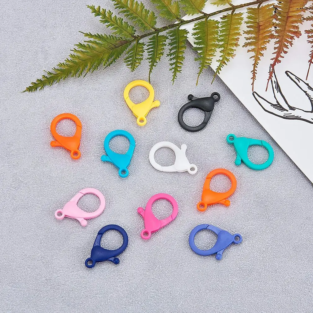

Plastic Colorful Lamp Shape Buckle Snap Hook Lobster Clasp DIY Needlework Luggage Sewing Handmade Wholesale 25x17mm
