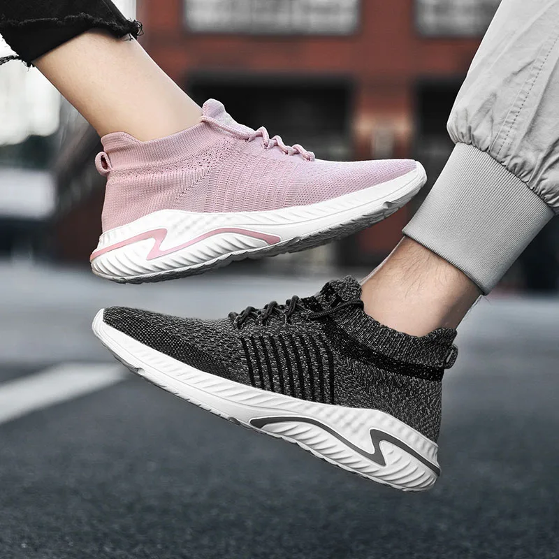 JIEMIAO 2021 New Women's Sports Shoes Fashion Breathable Walking Men Sneakers Comfortable Couples Casual Sneakers Size 36-45