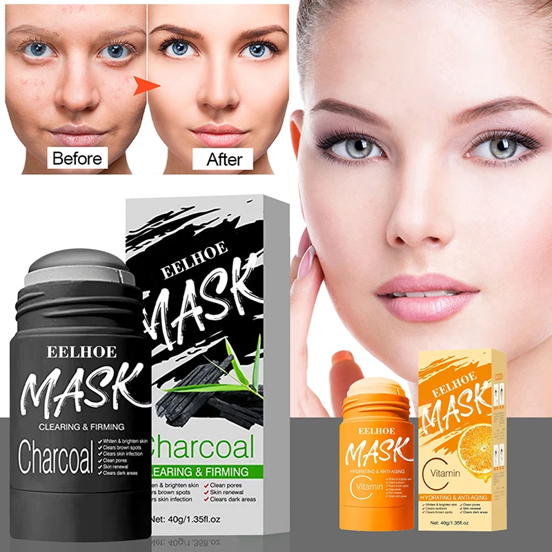 

Очищающая маска для лица с палочкой и витамином C, бамбуковый уголь, контроль жирности, усадка пор, удаление черных точек, увлажняющая грязев...