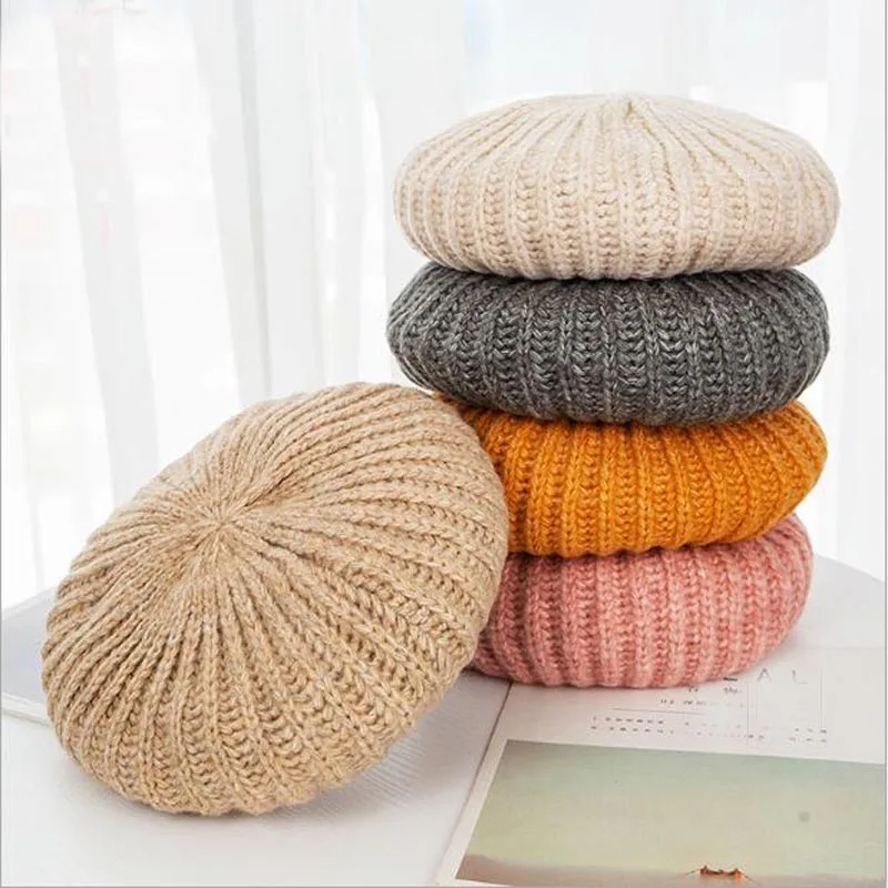 Женский простой и стильный Зимний берет s maqiaoWinter шапка для женщин Вязаная Шапка