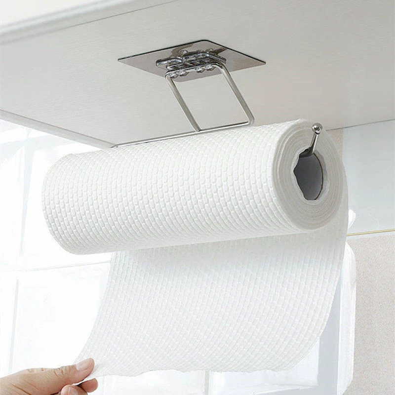 

Tissue Storage Rack Stainless Paper Roll Holder Wall Mounted Adjustable Towel Hanger for Kitchen Bathroom Toilet Paper Holders