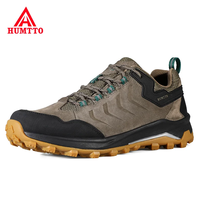 Мужские кроссовки из натуральной кожи на шнуровке Нескользящие для туризма |